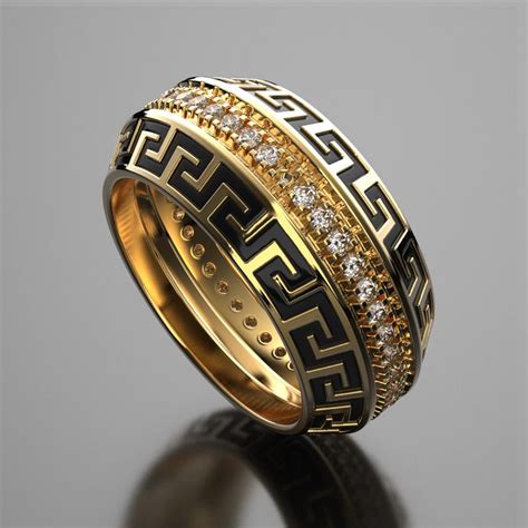 versace gold ring|Versace wedding ring.